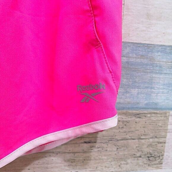 REEBOK 3" Running Shorts Pink White Trim Activewear Womens Medium - Picture 2 of 4